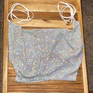 White sequins top